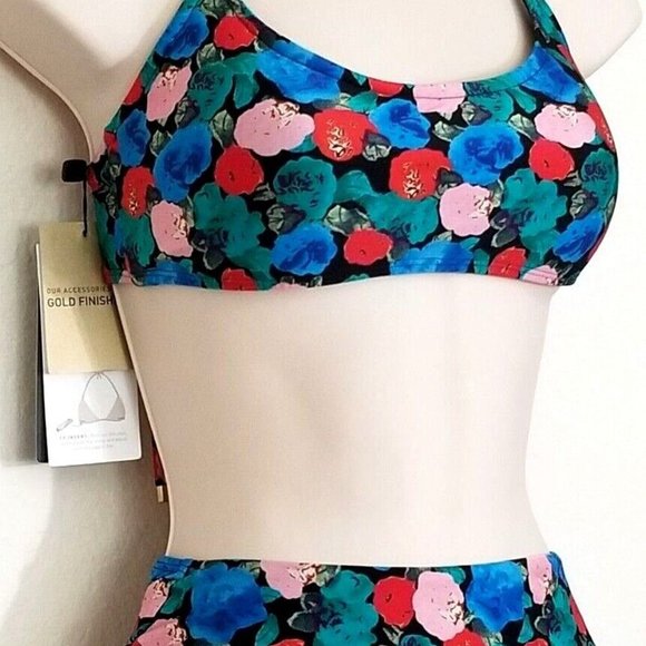 VIX PAULA HERMANNY BELLA 2-PC FLORAL GIGI HIGH WAIST BIKINI SWIMSUIT D/M NWT - Picture 8 of 12